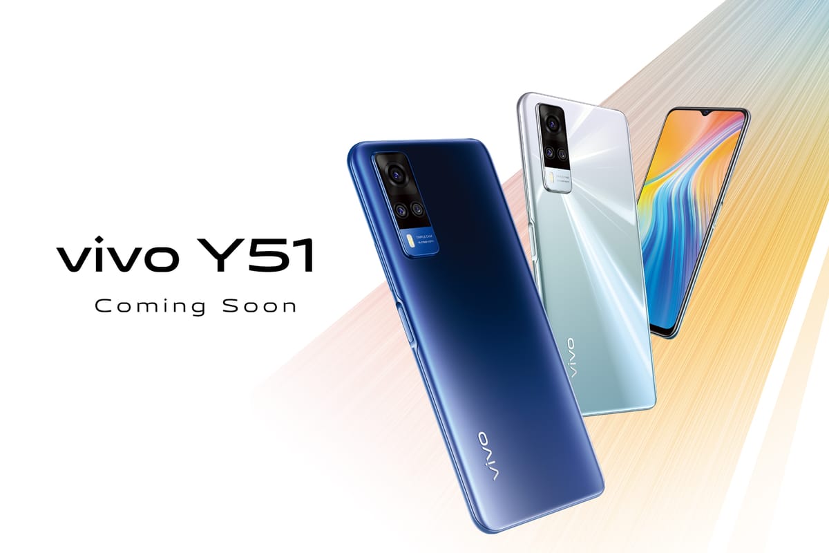 vivo မှ မြန်မာနိုင်ငံတွင် Y Series ၏မျိုးဆက်သစ်ဖြစ်သော Y51 စမတ်ဖုန်းသစ်တွင် 48 MP အနောက်ကင်မရာ၊ 8GB+128 GB RAM/ROM နှင့် 5000 mAh ဘက်ထရီ တို့ ပါဝင်လာမည်ဖြစ်