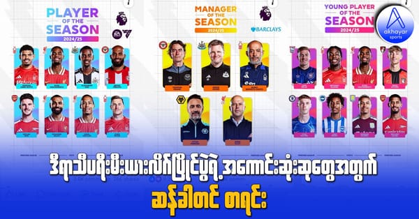 ဒီရာသီ ပရီးမီးယားလိဂ်ပြိုင်ပွဲရဲ့အကောင်းဆုံးဆုတွေအတွက် ဆန်ခါတင်စာရင်း